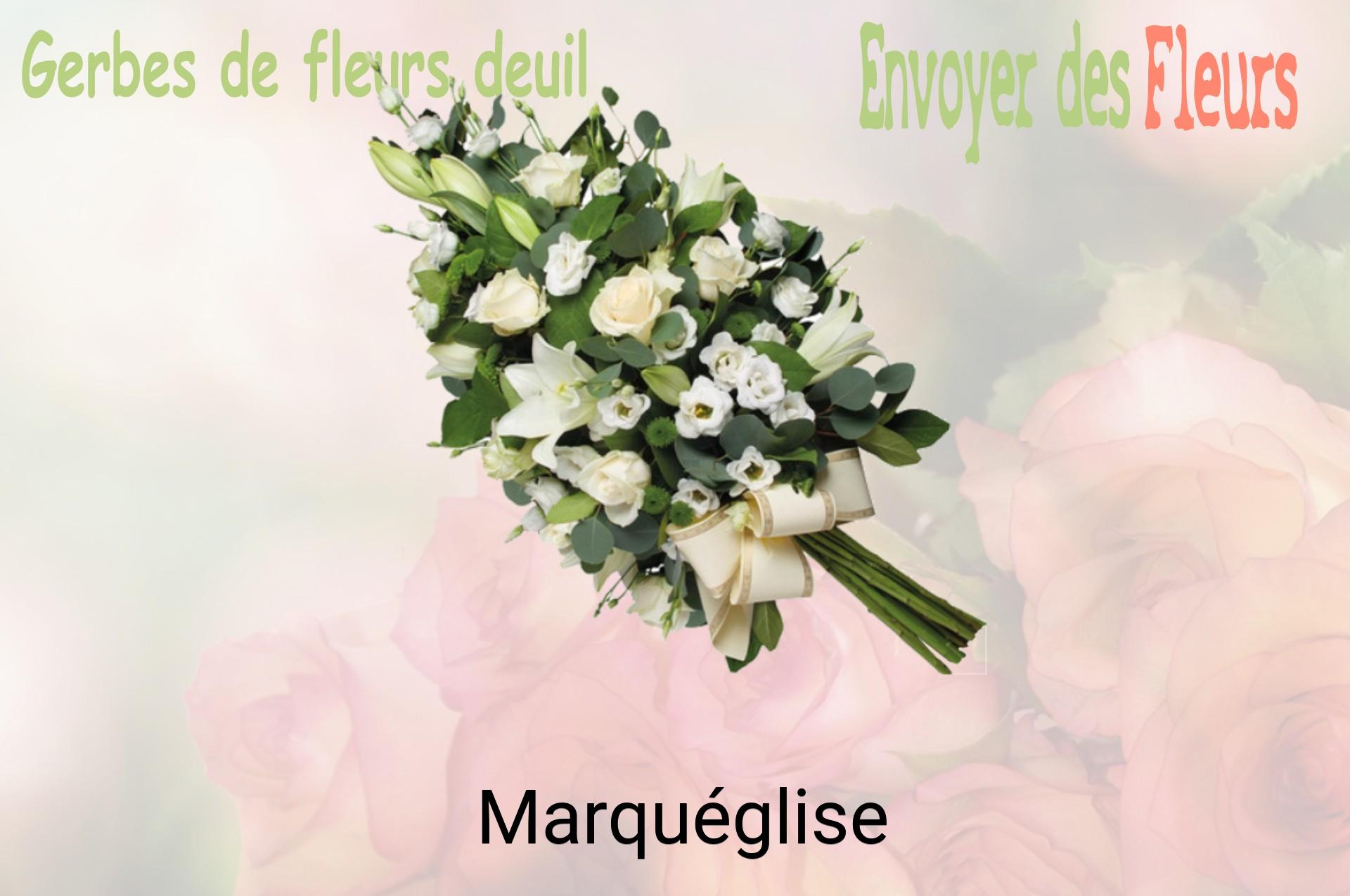 Gerbe de fleurs de deuil livrée à Marquéglise